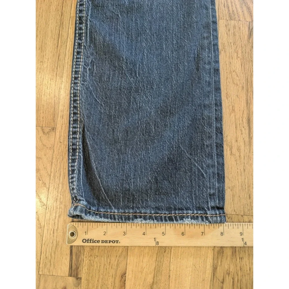 Silver ZAC Straight Leg Jeans Men's 32x32 (32x31) Blue Denim Y2K Style Straight